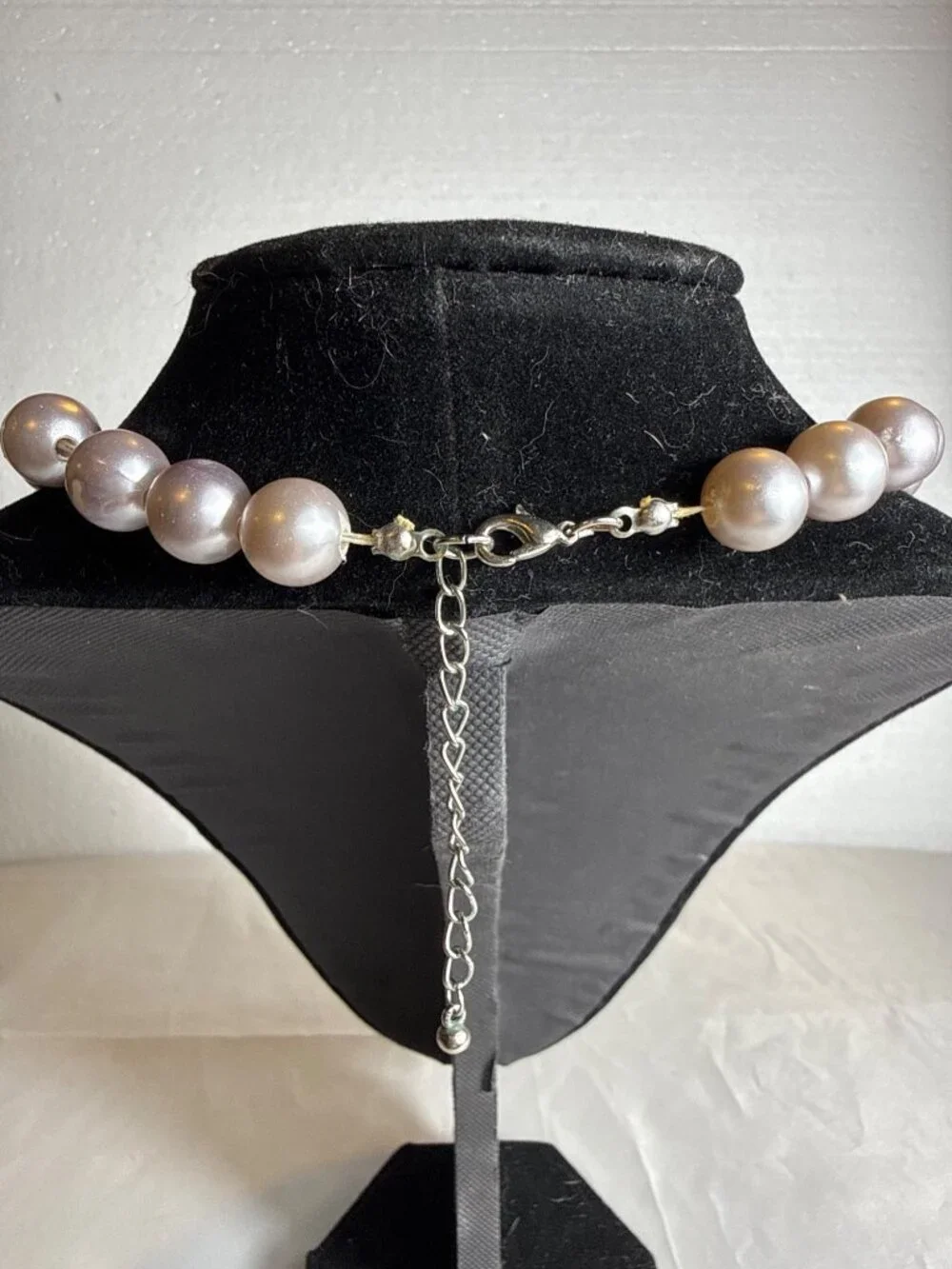 Silver Gray Faux Pearl Strand Necklace Grunge Cyber Whimsigoth Fairy